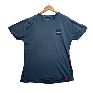 Vintage Chocolate Skateboards Skate Tee Blue Spell-Out Logo Square Box Blue XL